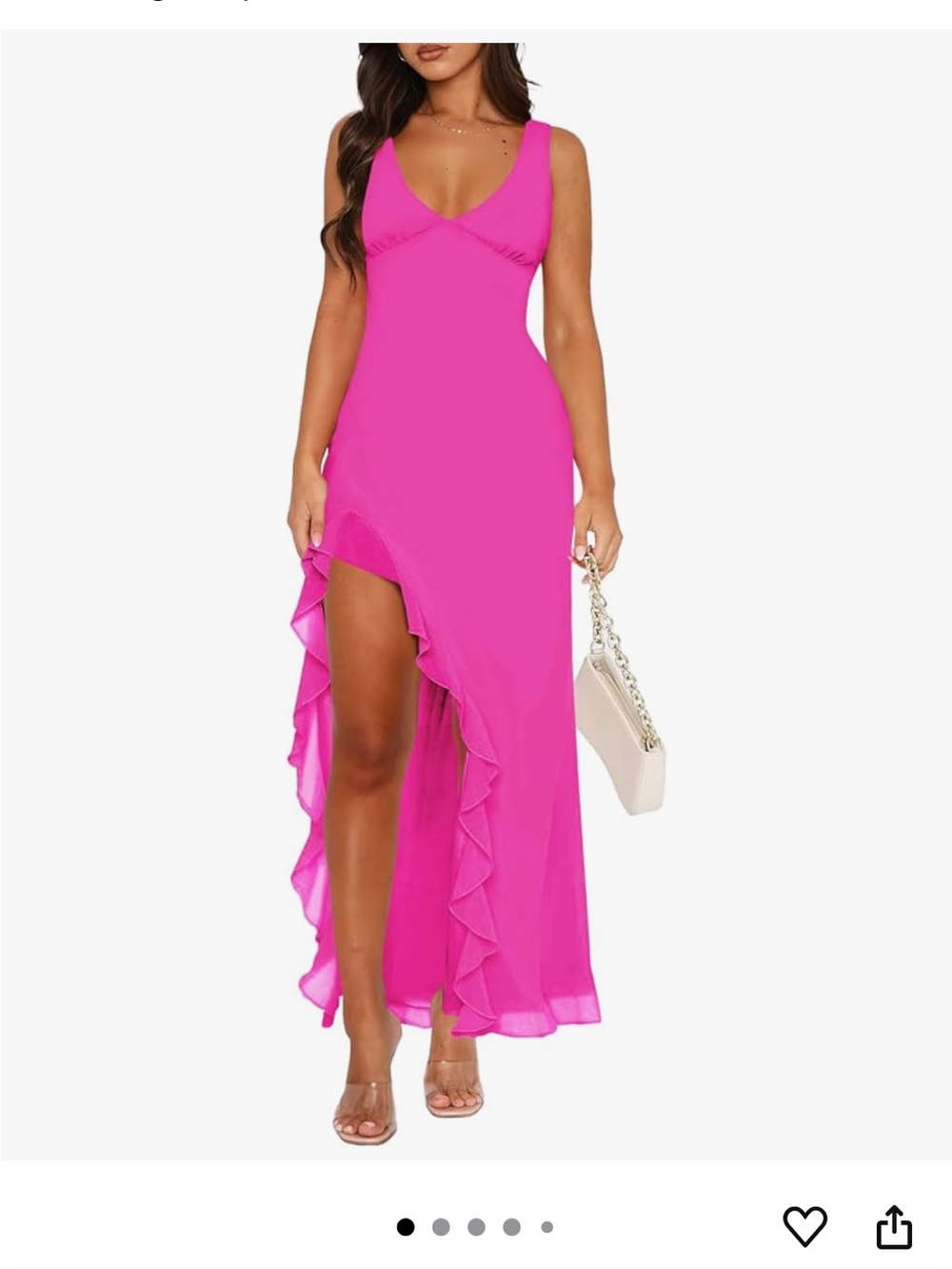 Fuchsia Sleeveless V-Neck Maxi Dress